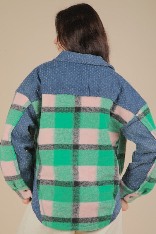 The Ridgewood Plaid Denim Shacket