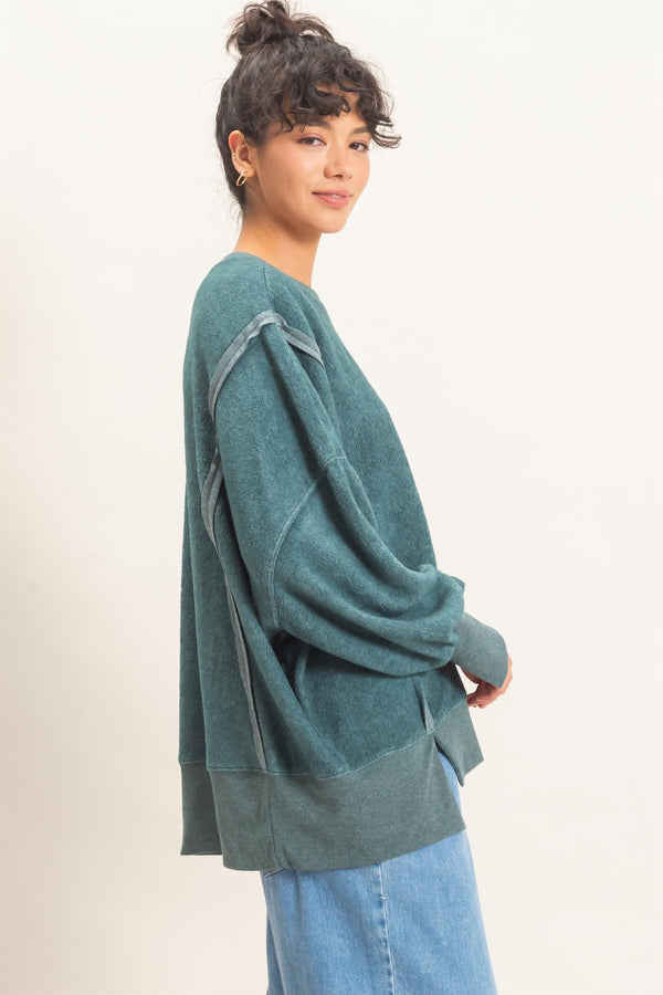 Out & About Oversized Crew - Teal