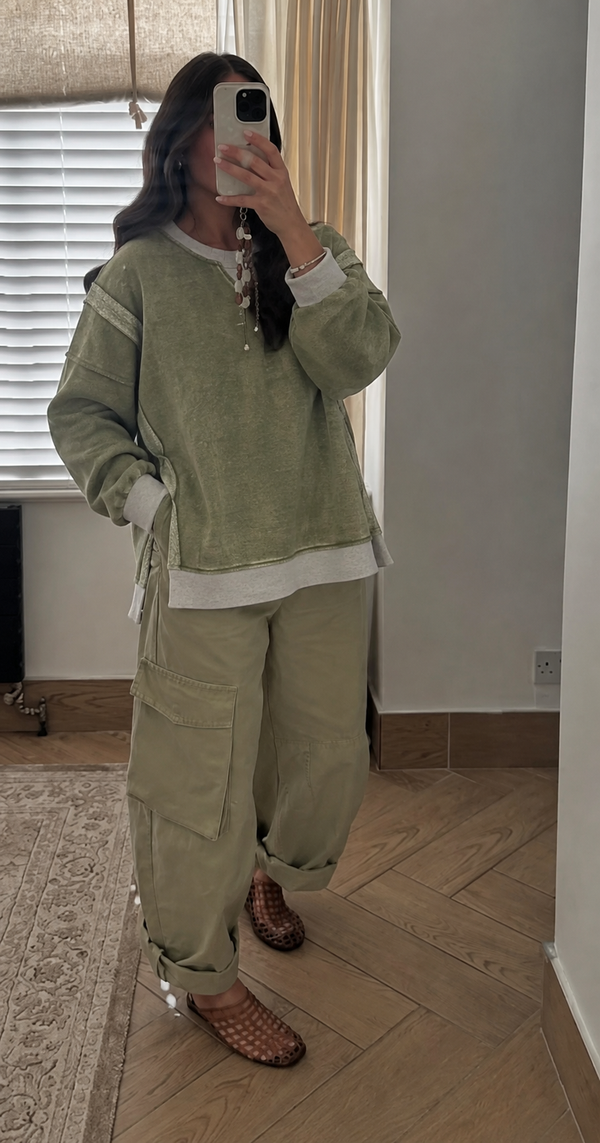 The Outfitter Trim Pullover - Olive