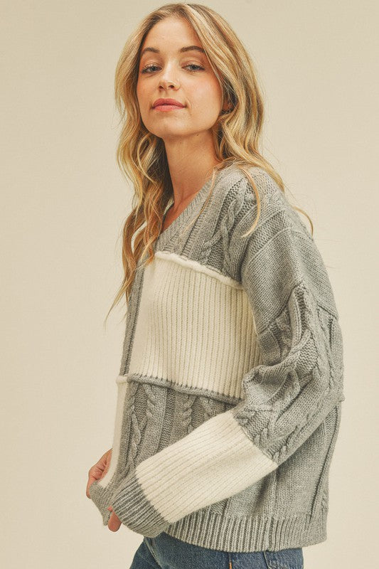 MAKING ROOM FOR YOU CABLE KNIT SWEATER