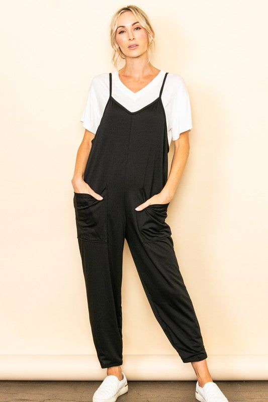 FRENCH TERRY JOGGER FIT OVERALL JUMPSUIT
