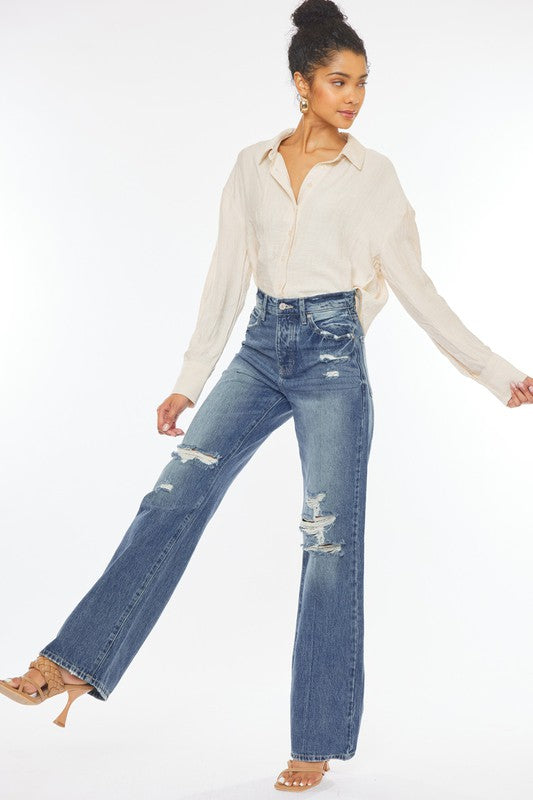 ULTRA HIGH RISE 90s WIDE LEG FLARE JEANS