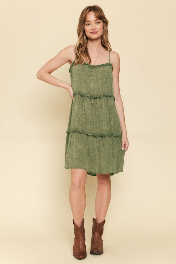 Sage & Sweet Ruffle Cami Dress