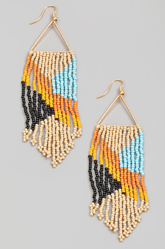 MULTI BEADED DROP EARRINGS