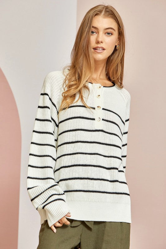 SIMPLY DEVOTED STRIPED SWEATER