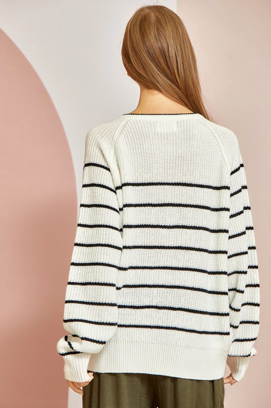 SIMPLY DEVOTED STRIPED SWEATER