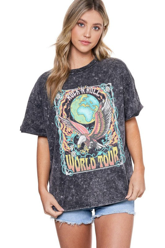 ROCK N ROLL WORLD TOUR EAGLE GRAPHIC TEE