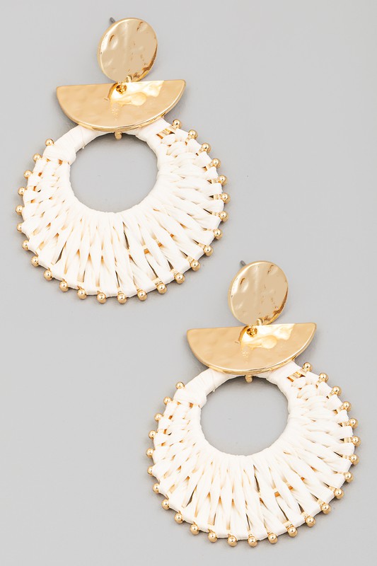 BRAIDED HOOP DANGLE EARRINGS