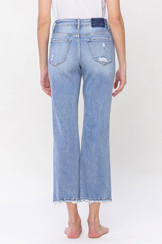 HIGH RISE DISTRESSED CROP DAD JEANS