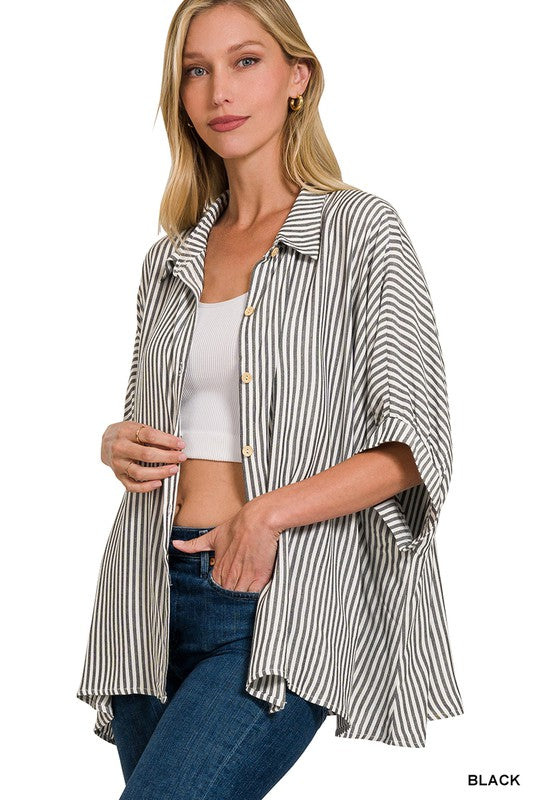 Driftwood Stripes Oversized Top