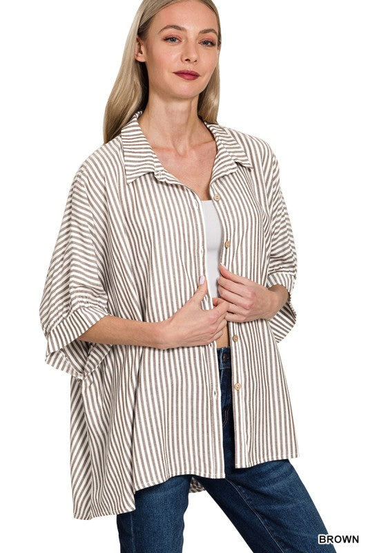 Driftwood Stripes Oversized Top