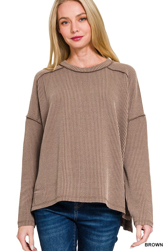 Cozy Edge Boat Neck Top