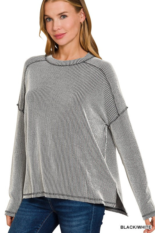 Cozy Edge Boat Neck Top