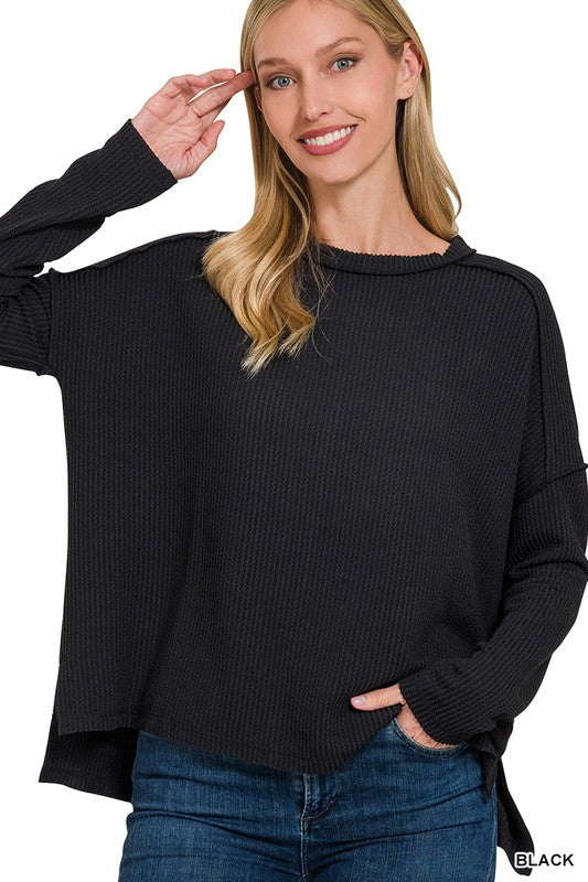Cozy Edge Boat Neck Top