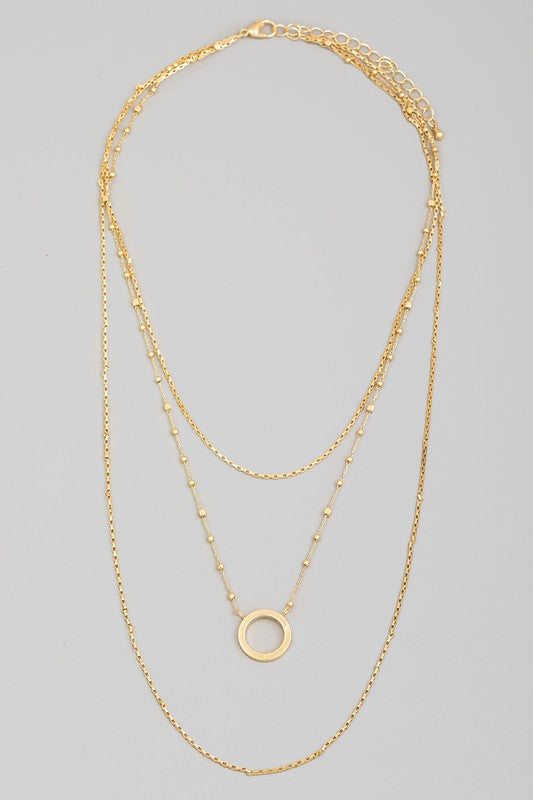 RING PENDANT CHAIN NECKLACE