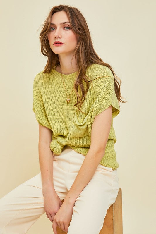 PERFECTLY EFFORTLESS SHORT-SLEEVED SWEATER