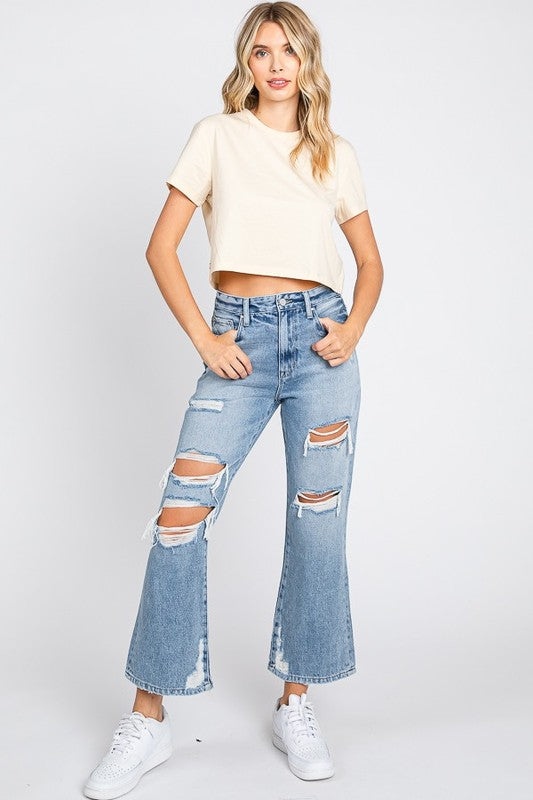 GOOD TIME HIGH RISE RIGID VINTAGE CROPPED FLARE