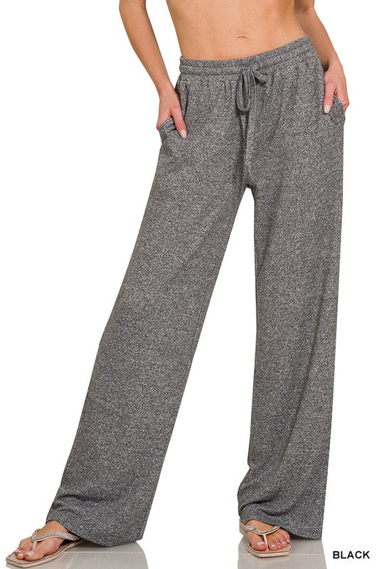 Soft Melange Hacci Wide Pants