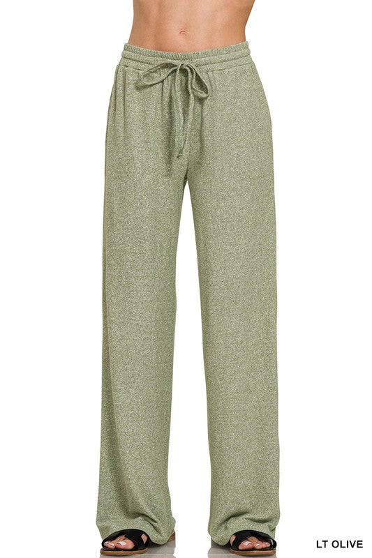 Soft Melange Hacci Wide Pants