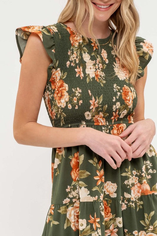 WEDDING SEASON FLORAL MIDI DRESS