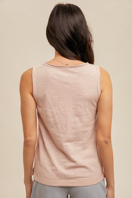 The Easy Slub Henley Tank