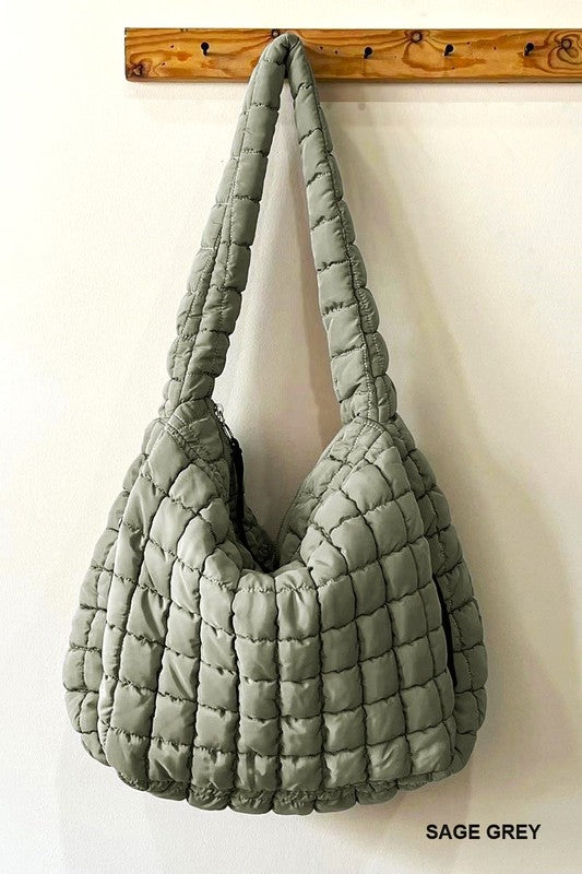 PREMIUM OVERSIZED QUILTED CARRYALL CROSSBODY BAG