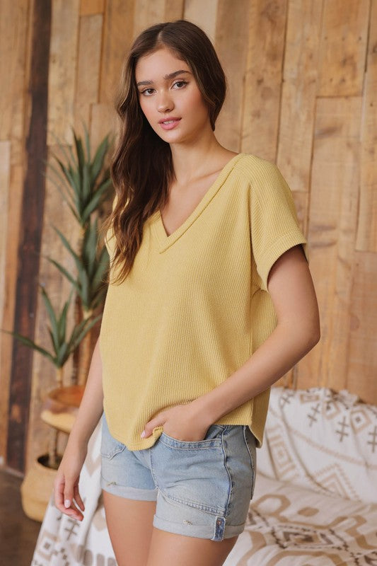 EFFORTLESS LUXE  RAW EDGE KNIT TOP