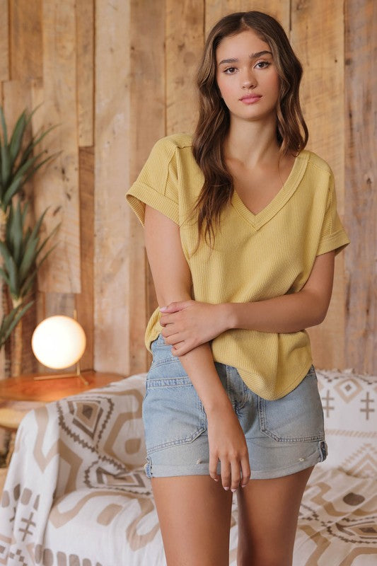 EFFORTLESS LUXE  RAW EDGE KNIT TOP