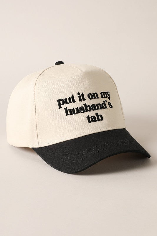 Put It On My Husbands Tab Embroidery Trucker Hat