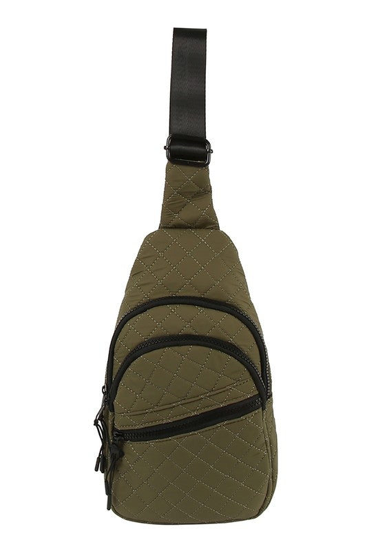 QUILTED NYLON SLING BAG