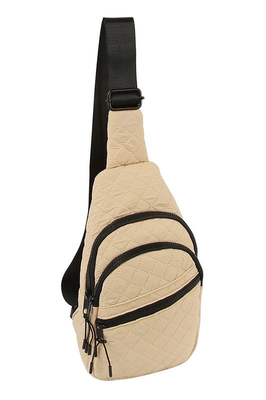 QUILTED NYLON SLING BAG