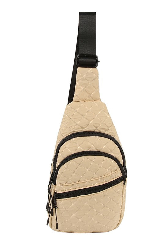 QUILTED NYLON SLING BAG