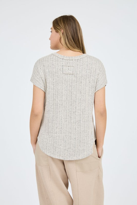 Soft Stitch V Neck Top