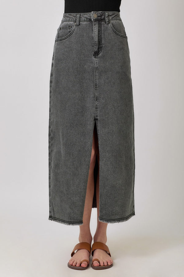 Harper Front Slit Denim Skirt