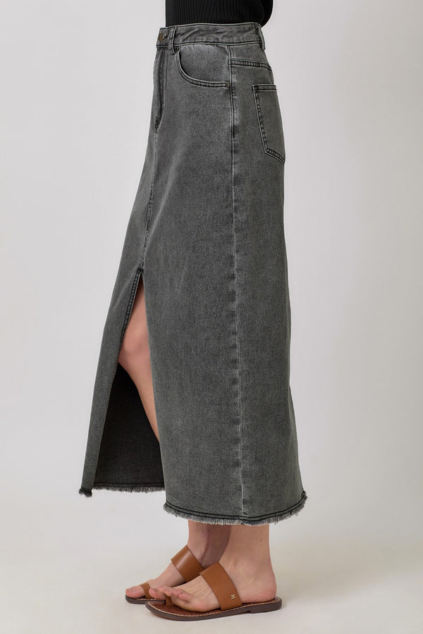 Harper Front Slit Denim Skirt