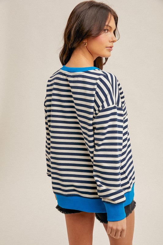 Casual Vibe Stripe Sweatshirt