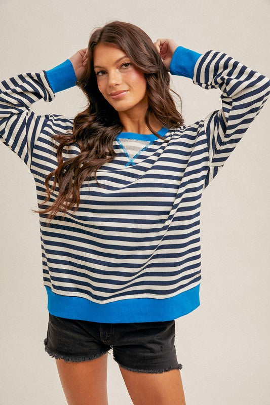 Casual Vibe Stripe Sweatshirt