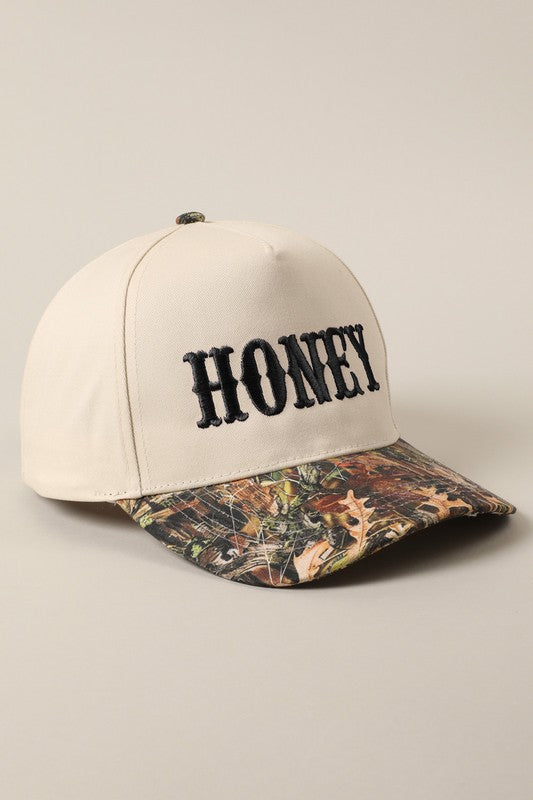 Honey Camo Embroidery Trucker Hat