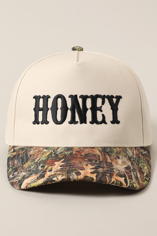 Honey Camo Embroidery Trucker Hat
