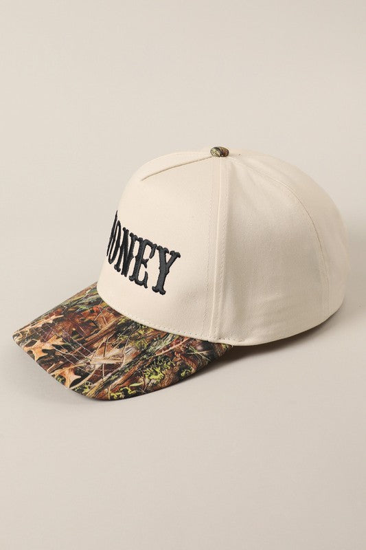 Honey Camo Embroidery Trucker Hat