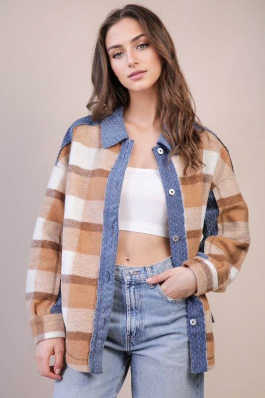 The Ridgewood Plaid Denim Shacket