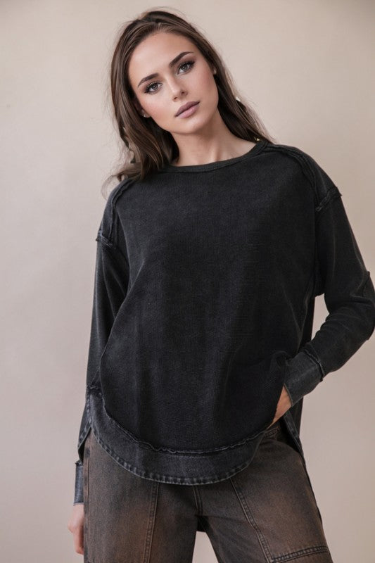 Stonewash Contrast Knit