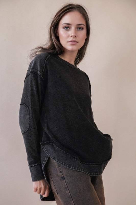 Stonewash Contrast Knit