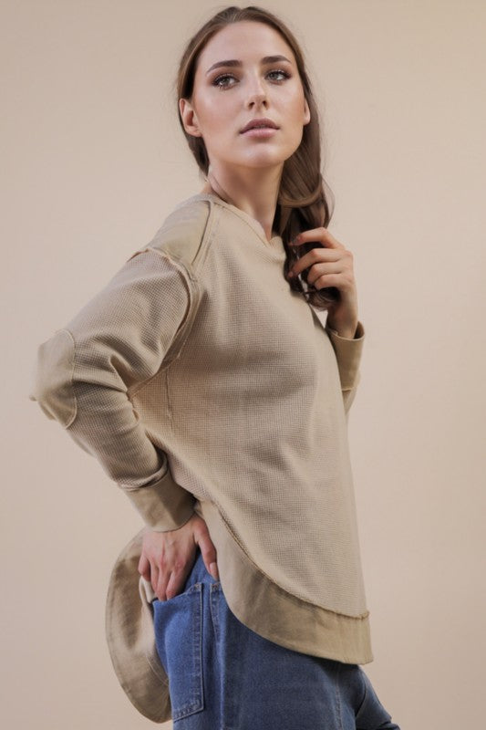 Stonewash Contrast Knit