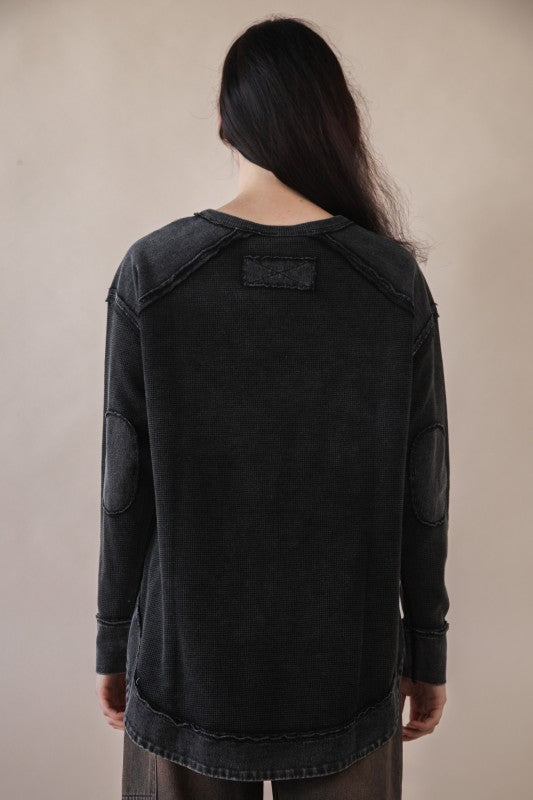 Stonewash Contrast Knit