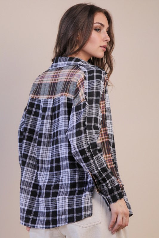 Frayed & Laidback Plaid Top