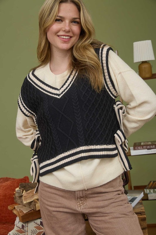 The Rowan Side-Tie Sweater Vest
