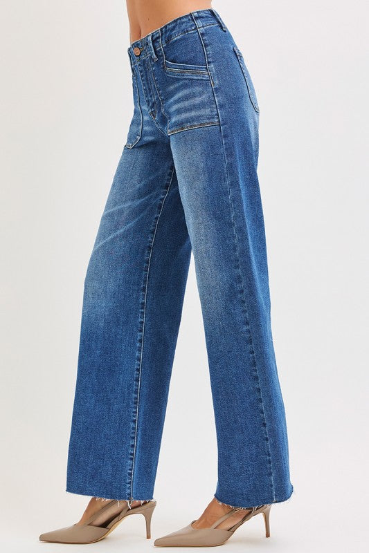 The Harper Wide Leg Patch Pocket Jean