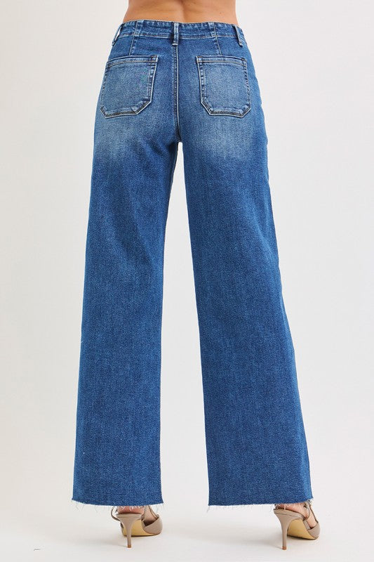 The Harper Wide Leg Patch Pocket Jean