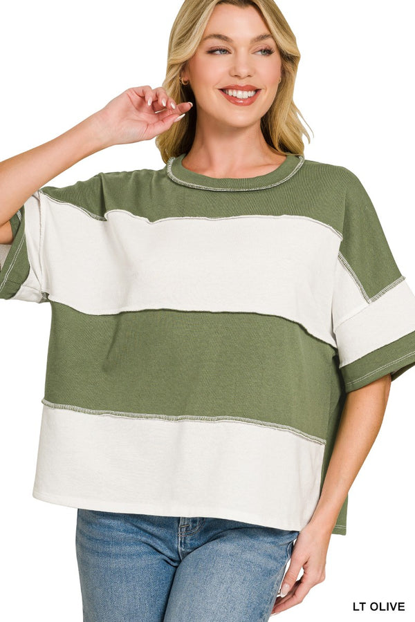 The Off Duty Color Block Top